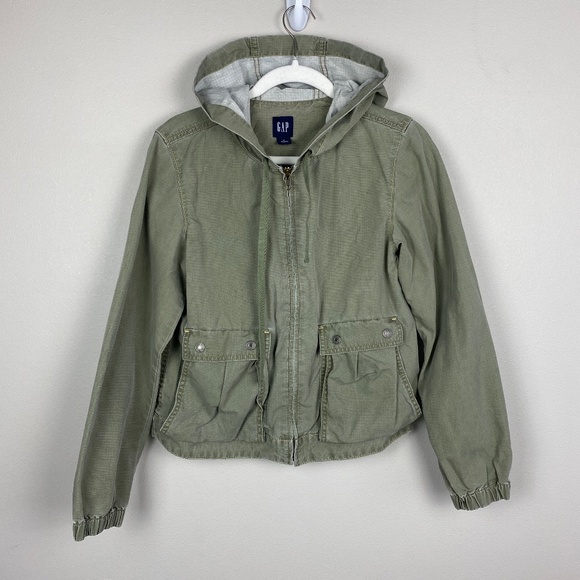 Gap Full Zip Hooded Utility Jacket - Size Medium - Picture 1 of 5